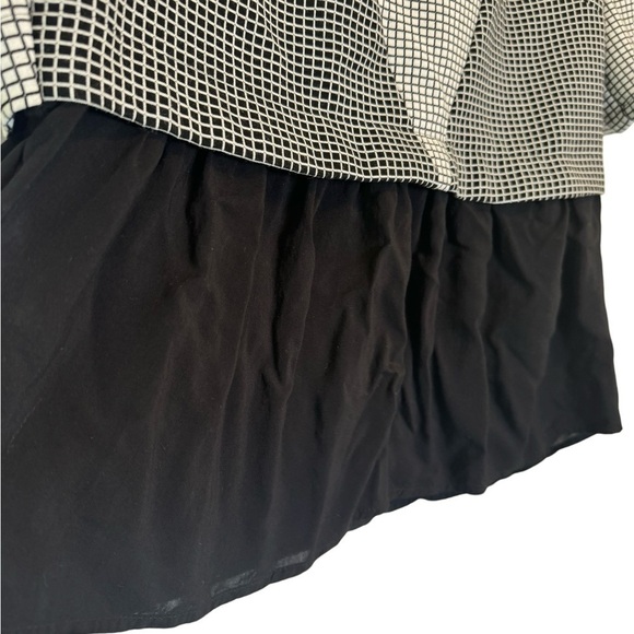 BCBGeneration Black White Checkered Short Sleeve Blouse Size S - Picture 8 of 17
